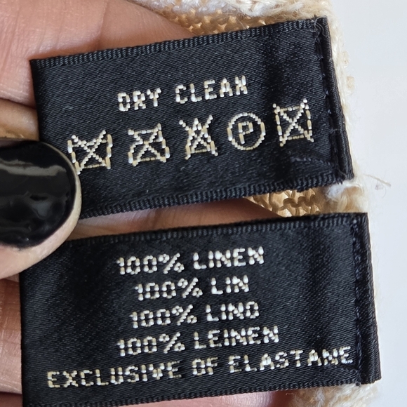 Ralph Lauren Black Label 100% Linen Cable Knit Shawl Collar Cardigan Sweater - Picture 4 of 13